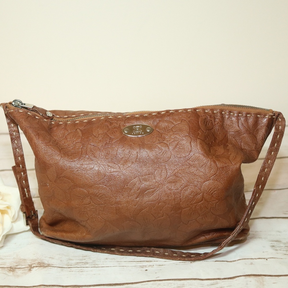 CÉLINE embossed floral leather shoulder handbag - Picture 3 of 8